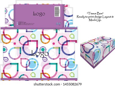 Tissue box Layout - Mock-up - ready to print design - vector