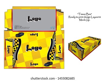 Tissue box Layout - Mock-up - ready to print design - vector
