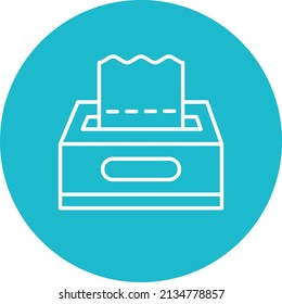 Tissue Box line circle icon vector image. Can also be used for web apps, mobile apps and print media.