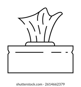 tissue box line icon vector. tissue box sign. isolated contour symbol black illustration