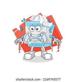 the tissue box monster vector. cartoon character