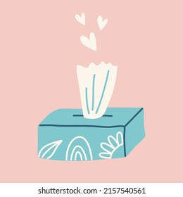 Tissue box. Napkin box cute vector element.