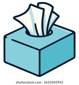 tissue box napkin sanitary clean flat color vector illustration template design