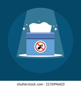 A tissue box with no sperm allowed. Isolated Vector Illustration