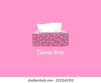 Tissue box on pink background