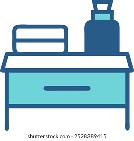 tissue box on a shelf, vector background. Flat vector illustration isolated on white background. logo. icon. clipart