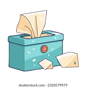 tissue box on white background icon isolated