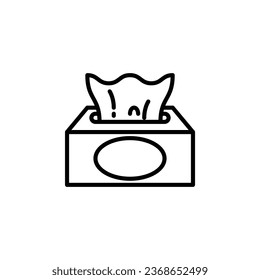 Tissue box outline icon. Vector illustration. Isolated icon is suitable for web, infographics, interfaces, and apps.