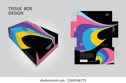 Tissue box packaging design on geometric background, box mockup, 3d box, Can be use place your text and logos and ready to go for print, Product design, Label design, Packaging design template vector