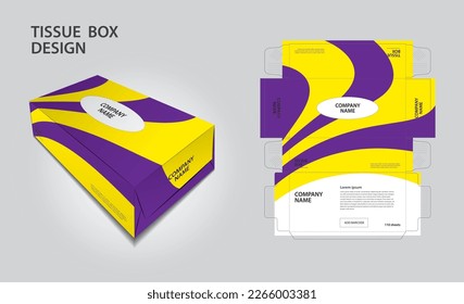 Tissue box packaging design on geometric background, box mockup, 3d box, Can be use place your text and logos and ready to go for print, Product design, Label design, Packaging design template vector