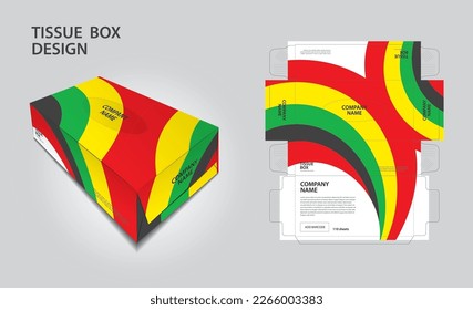 Tissue box packaging design on geometric background, box mockup, 3d box, Can be use place your text and logos and ready to go for print, Product design, Label design, Packaging design template vector