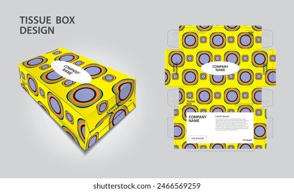 Tissue box packaging design on geometric background, box mockup, 3d box, Can be use place your text and logos and ready to go for print, Product design, Label design, Packaging design template vector