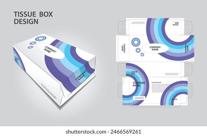 Tissue box packaging design on geometric background, box mockup, 3d box, Can be use place your text and logos and ready to go for print, Product design, Label design, Packaging design template vector