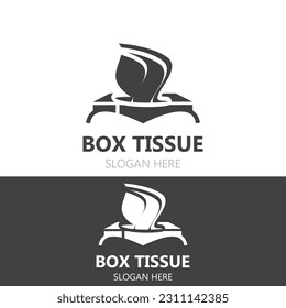 Tissue box Paper  logo image design. facial tissue flat style vector