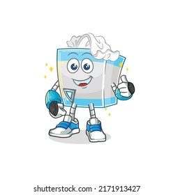 the tissue box robot character. cartoon mascot vector