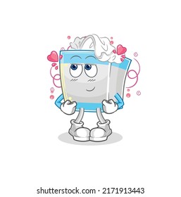 the tissue box shy vector. cartoon character
