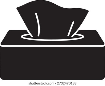 Tissue-Box Silhouette Symbol für Hygiene- und Reinigungskonzept