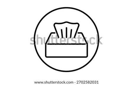Tissue box symbol outline icon isolated on transparent background. vector illustration. EPS 10
