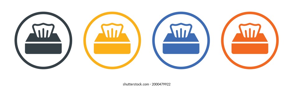 Symbol der Gewebebox, Vektorzeichen einzeln auf weißem Hintergrund, für Grafik und Webdesign.