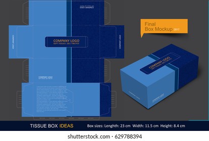 Tissue box template concept, Template for Business Purpose, Place Your Text and Logos  and Ready To GO For Print.