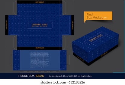 Tissue box template concept, Template for Business Purpose, Place Your Text and Logos  and Ready To GO For Print.