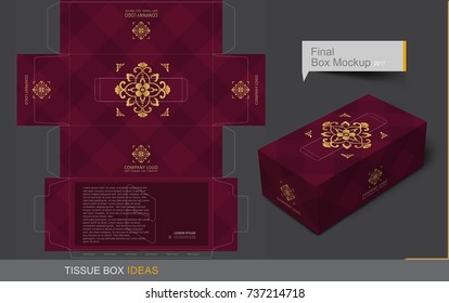 Tissue box template concept, Template for Business Purpose, Place Your Text and Logos  and Ready To GO For Print.