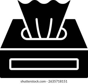 Icono de Vector de caja de tejido. Se puede utilizar para aplicaciones de impresión, móviles y de Web.