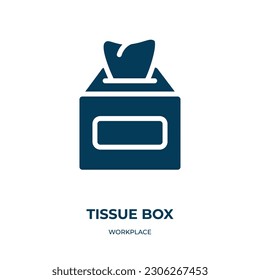 tissue box vector icon. tissue box, box, tissue filled icons from flat workplace concept. Isolated black glyph icon, vector illustration symbol element for web design and mobile apps