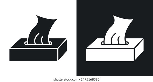 Icono de Vector de caja de tejido establecido en estilo sólido.