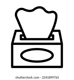 Tissue Box Vector Line Icon Design