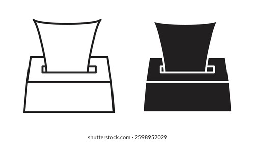 Tissue box vector line icon illustration collection.