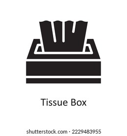 Tissue Box Vector Solid Icon Design illustration. Housekeeping Symbol on White background EPS 10 File