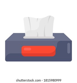 Tissue box vector style, trendy icon of hygiene napkin 