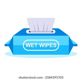 tissue box vector wet tissue for wiping clean to kill germs. Vector illustration