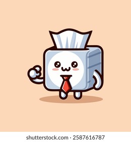 Tissue box wearing a tie.