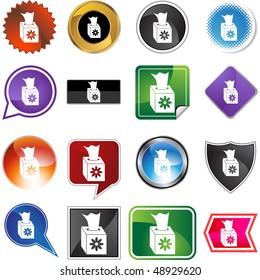 Tissue Box web button isolated on a background.