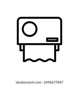 Tissue dispenser icon or logo design isolated sign symbol vector illustration. A collection of high quality black line style vector icons