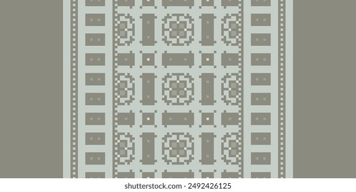 Tissue Dupatta Seamless Australian aboriginal pattern Motif embroidery, Pixel Ikat embroidery vector Design for Print Texture fabric saree sari carpet. kurta vector patola saree