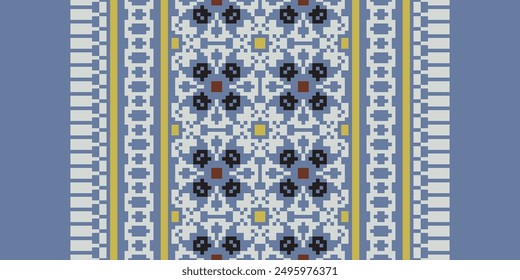 Tissue Dupatta Seamless Australian aboriginal pattern Motif embroidery, Pixel Ikat embroidery vector Design for Print kurta pattern mughal motifs tapestry pattern floral repeat