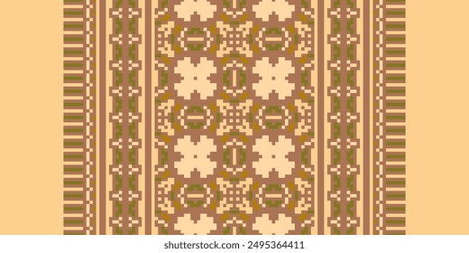 Tissue Dupatta Seamless Mughal architecture Motif embroidery, Pixel Ikat embroidery vector Design for Print egyptian hieroglyphs tibetan geo pattern