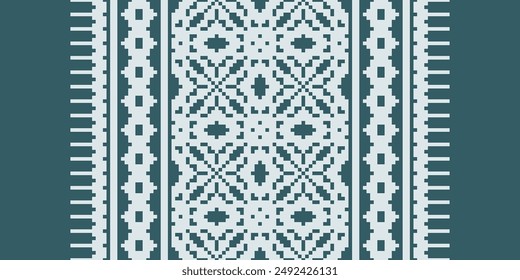 Tejido Dupatta Seamless Native American, bordado de motivos, diseño de Vector de bordado Pixel Ikat para impresión 60s paisley tie dye damasco alfombras de adorno hipster kurta pijama