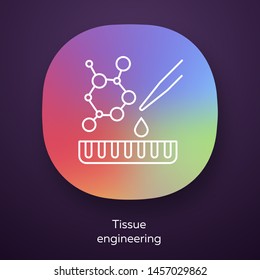 Tissue Engineering App Icon. Repair Damaged Human Organs. Regenerative Medicine. Bioengineering. UI/UX User Interface. Web Or Mobile Application. Vector Isolated Illustration