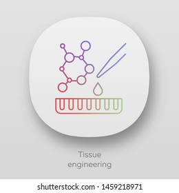 Tissue Engineering App Icon. Repair Damaged Human Organs. Regenerative Medicine. Bioengineering. UI/UX User Interface. Web Or Mobile Applications. Vector Isolated Illustrations