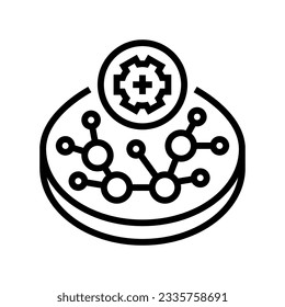 vector de icono de línea biomédica de ingeniería tisular. signo biomédico de ingeniería tisular. símbolo de contorno aislado ilustración negra