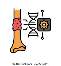 Tissue engineering color line icon. Vector isolated element. Editable stroke.