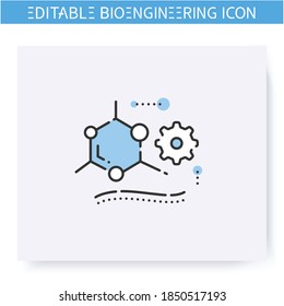 Tissue Engineering Line Icon. Living Tissue. Bioprinting. Regenerative Medicine. Biomedical Engineering, Nanotechnology And Science Innovations Concept. Isolated Vector Illustration. Editable Stroke 