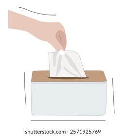 Tissue, hand take tissue, hand taking tissue paper