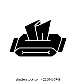 Tissue icon. Flat thin line illustration. Runny nose, rhinitis, napkin. Flu and symptoms concept on white background