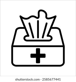 tissue icon Illustration of hygiene, mobile toilets, washrooms, or for household and hospital equipment.