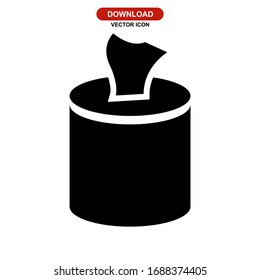 Tissue-Symbol oder Logo einzeln auf Zeichen Vektorillustration Illustration - hochwertige Vektorsymbole mit schwarzem Hintergrund
